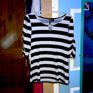 Black and white striped top